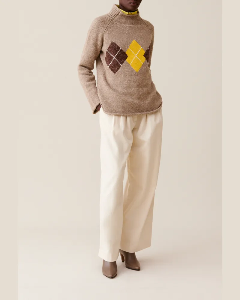 Claudie Pierlot Oversized Pulli mit Kragenmuster Multico