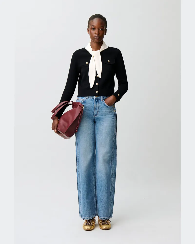 Claudie Pierlot Grobstrick-Cardigan Zweifarbig