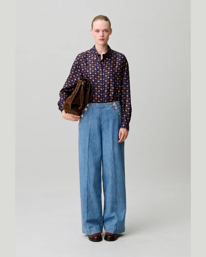 Claudie Pierlot Denim-Jeans mit Latz Denim