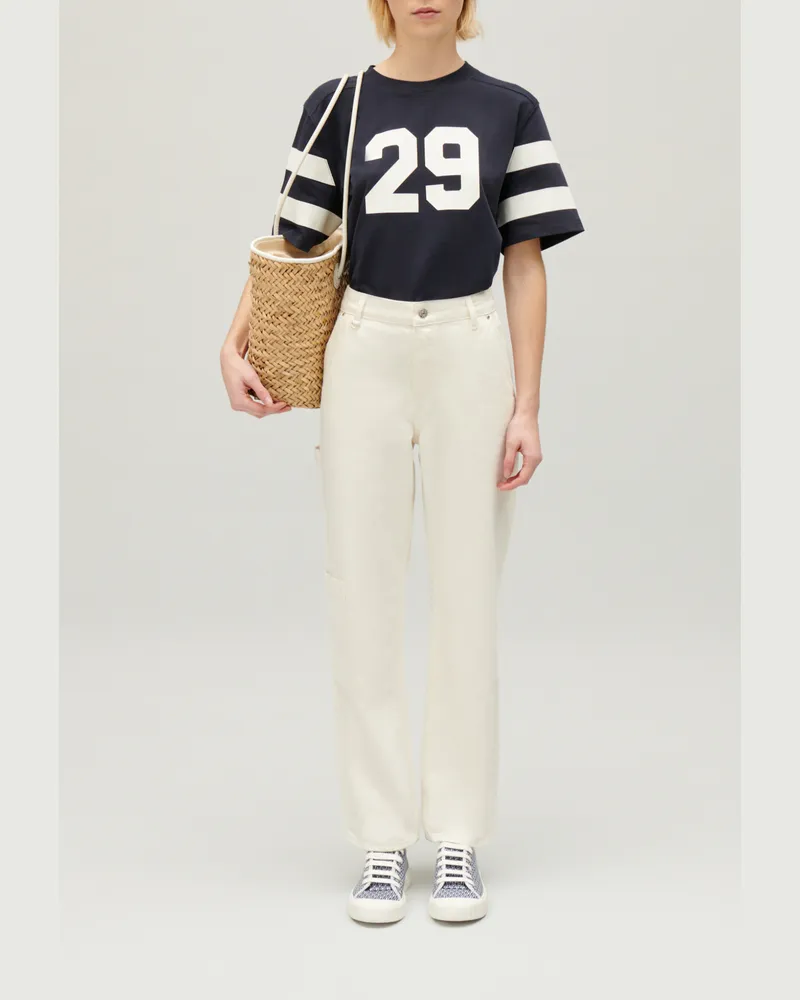 Claudie Pierlot T-Shirt Marineblau Zweifarbig