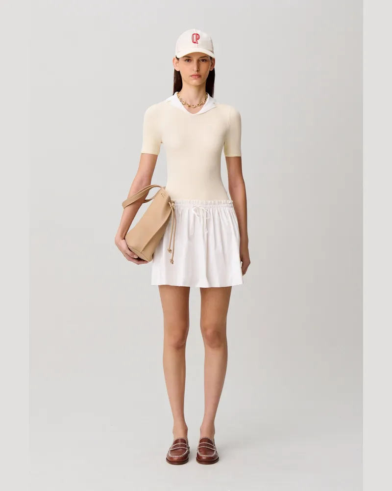 Claudie Pierlot Kurzes Kleid im Materialmix Vanille
