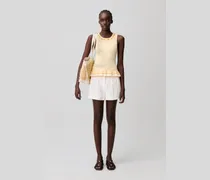 Stricktop mit Rundhals und Blumen