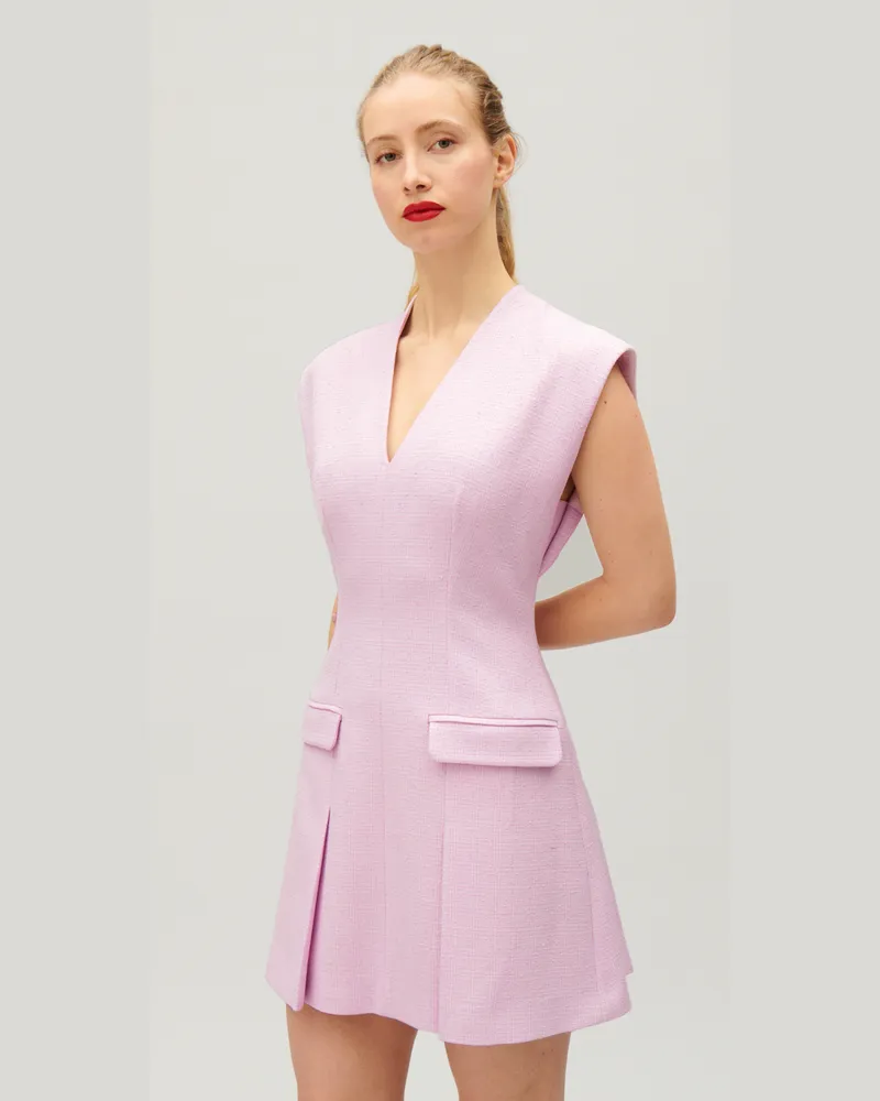 Claudie Pierlot Kurzes Tweed-Kleid Lila