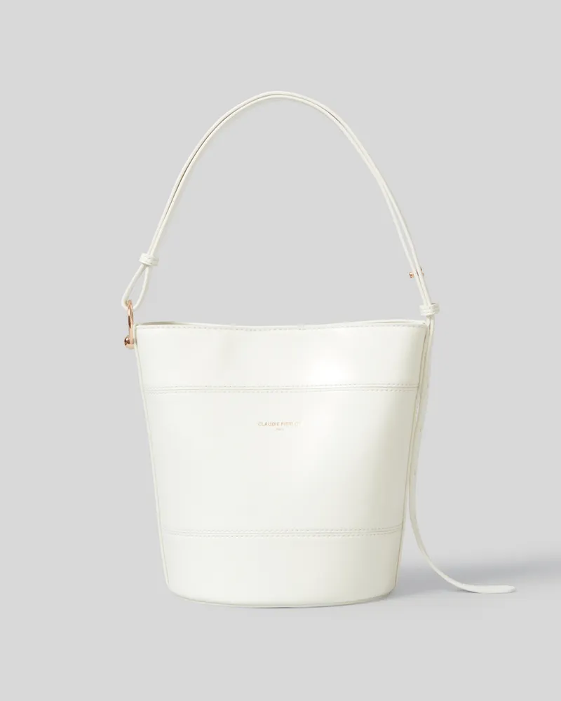 Claudie Pierlot Solveig Tasche Eimer Leder Weiß