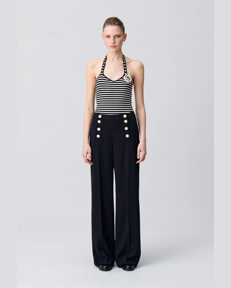 Claudie Pierlot Gerade geschnittene Hose Schwarz