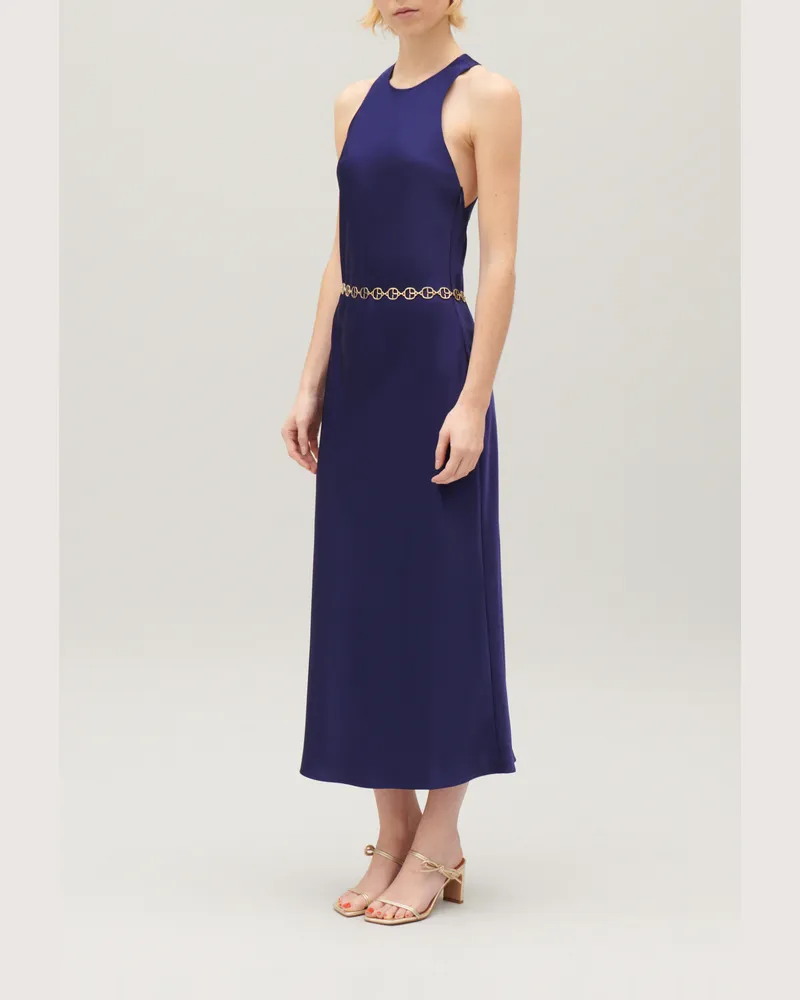 Claudie Pierlot Langes, satiniertes Kleid Indigo