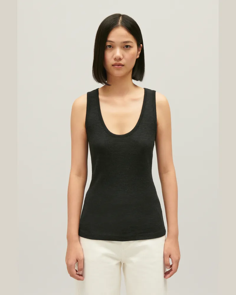Claudie Pierlot Tanktop aus Wolle Grau-meliert