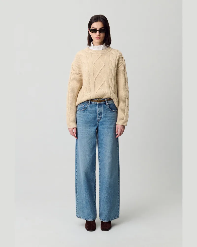 Claudie Pierlot Weit geschnittener, dicker Pullover Beige