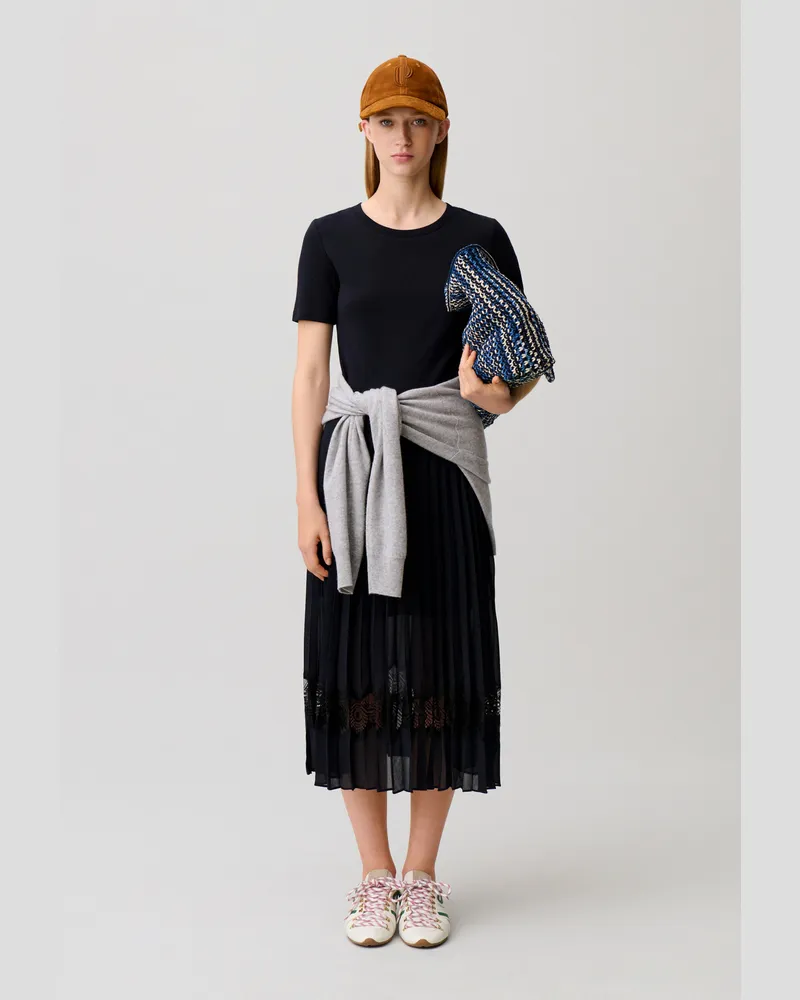 Claudie Pierlot Zweifarbige Kleid in Schwarz und Marine Zweifarbig