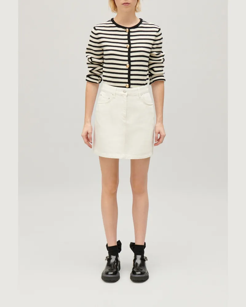 Claudie Pierlot Kurzer Jeans-Rock Ecru Ecru