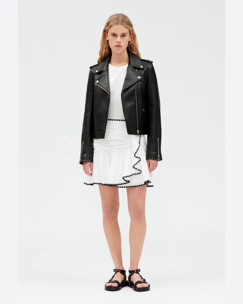 Claudie Pierlot Lederblouson, schwarz Schwarz