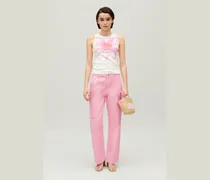 Pierre Cargo Straight Leg Jeans Rosa