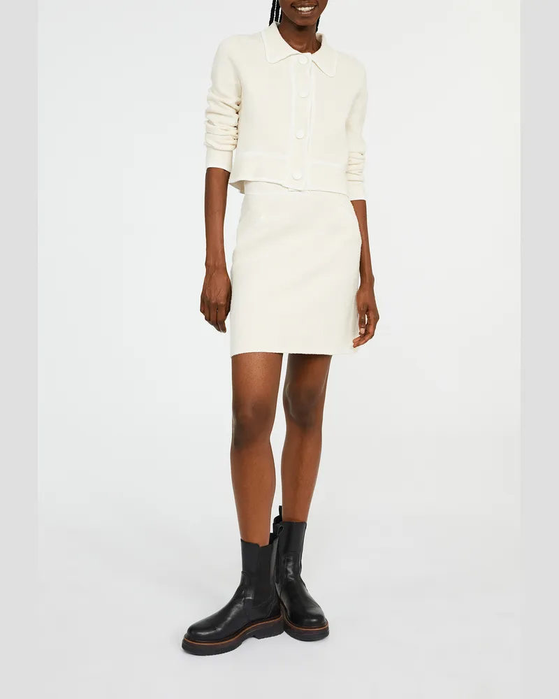 Claudie Pierlot Rock aus Bio-Baumwolle Elfenbein