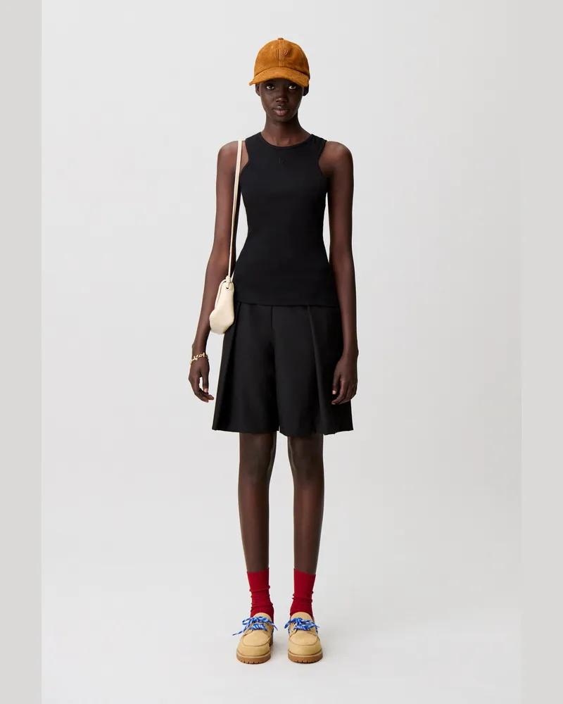 Claudie Pierlot Top aus Bio-Baumwolle Schwarz