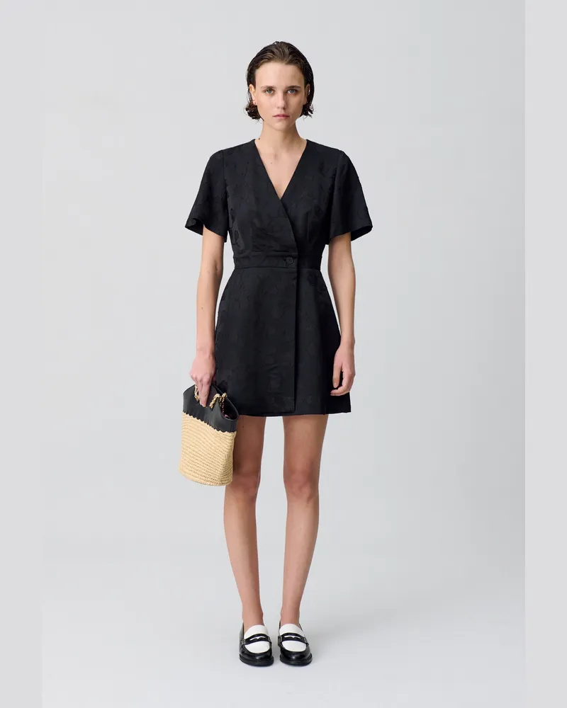 Claudie Pierlot Wickelkleid kurz Schwarz