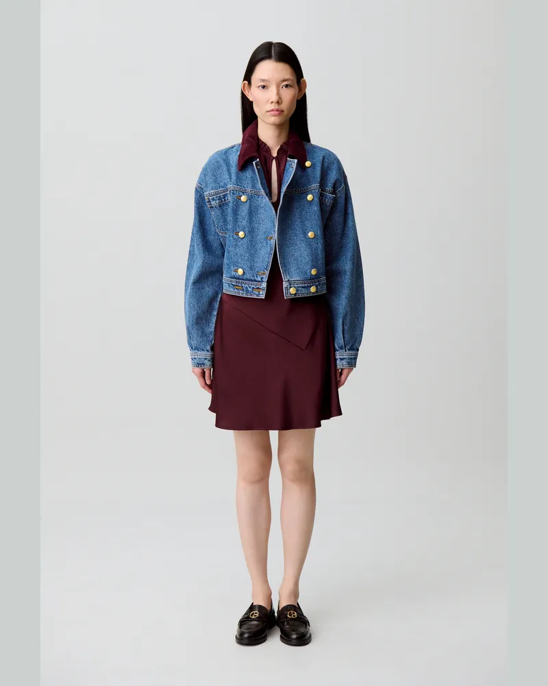 Claudie Pierlot Kurzes Fließendes Kleid Bordeaux