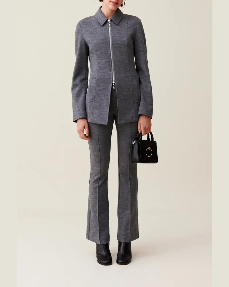 Claudie Pierlot Taillierter Reißverschluss-Blazer Grau-meliert