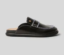 Mules aus glattem Leder