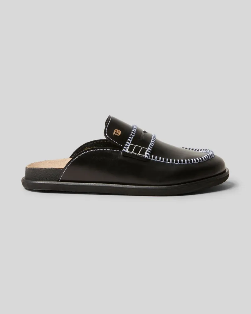 Claudie Pierlot Mules aus glattem Leder Schwarz