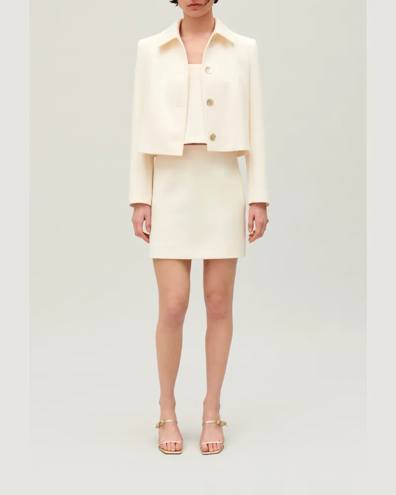 Claudie Pierlot Tweed-Jacke Ecru