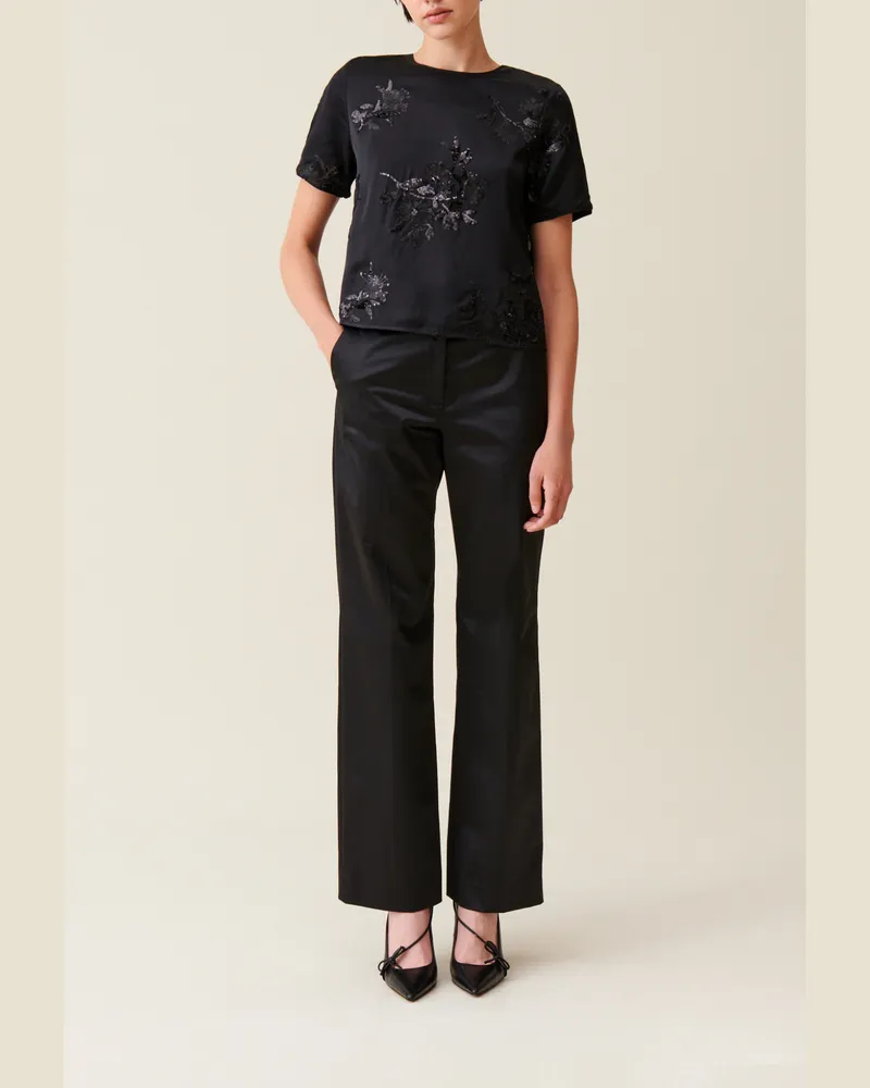 Claudie Pierlot Schwarzes Top Pailletten Schwarz
