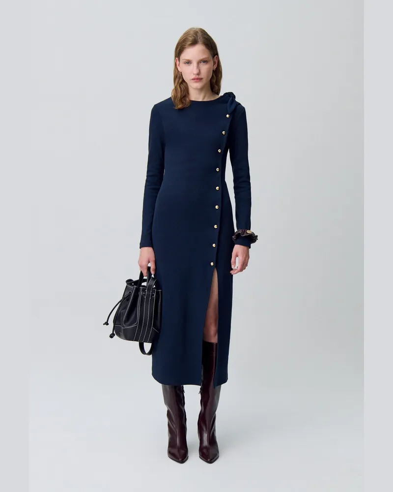 Claudie Pierlot Langes Strickkleid Marine
