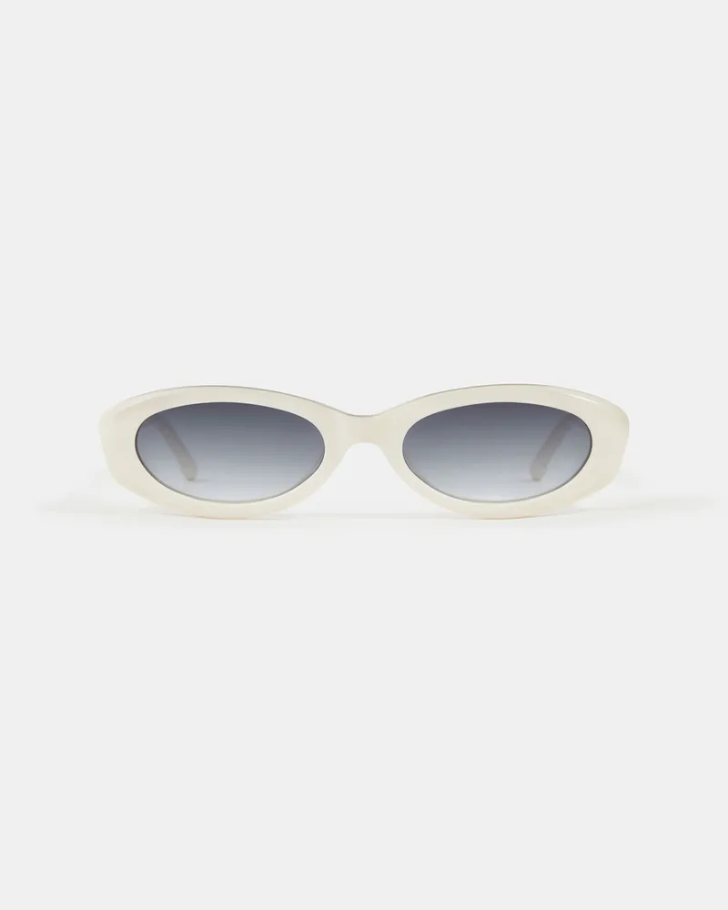 Claudie Pierlot Ovale Sonnenbrille Weiß
