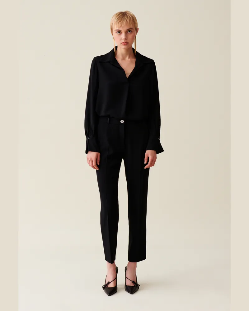 Claudie Pierlot Fließende schwarze Bluse Schwarz