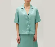 Satiniertes Hemd Wassergrün