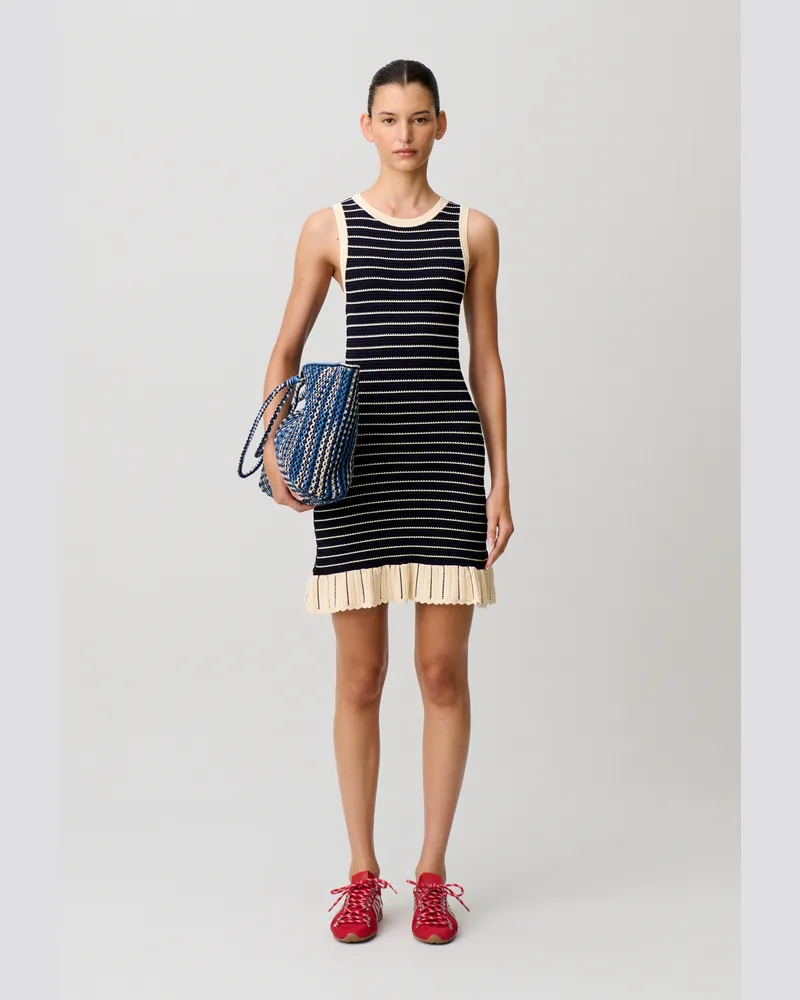 Claudie Pierlot Kurzes gestreiftes Kleid Multico