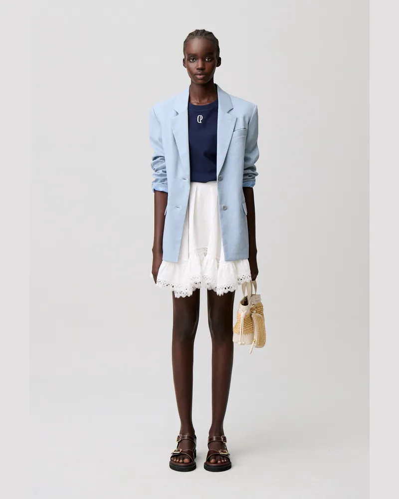 Claudie Pierlot Kurzer Spitzenrock Ecru