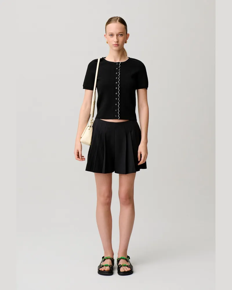 Claudie Pierlot Kontrast-Strickcardigan Schwarz