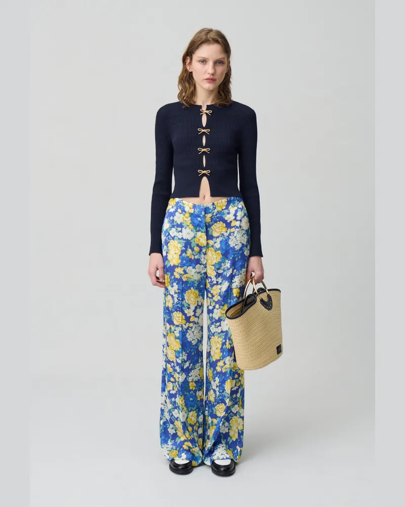 Claudie Pierlot Weite, gerade Hose mit Blumenmuster Multico