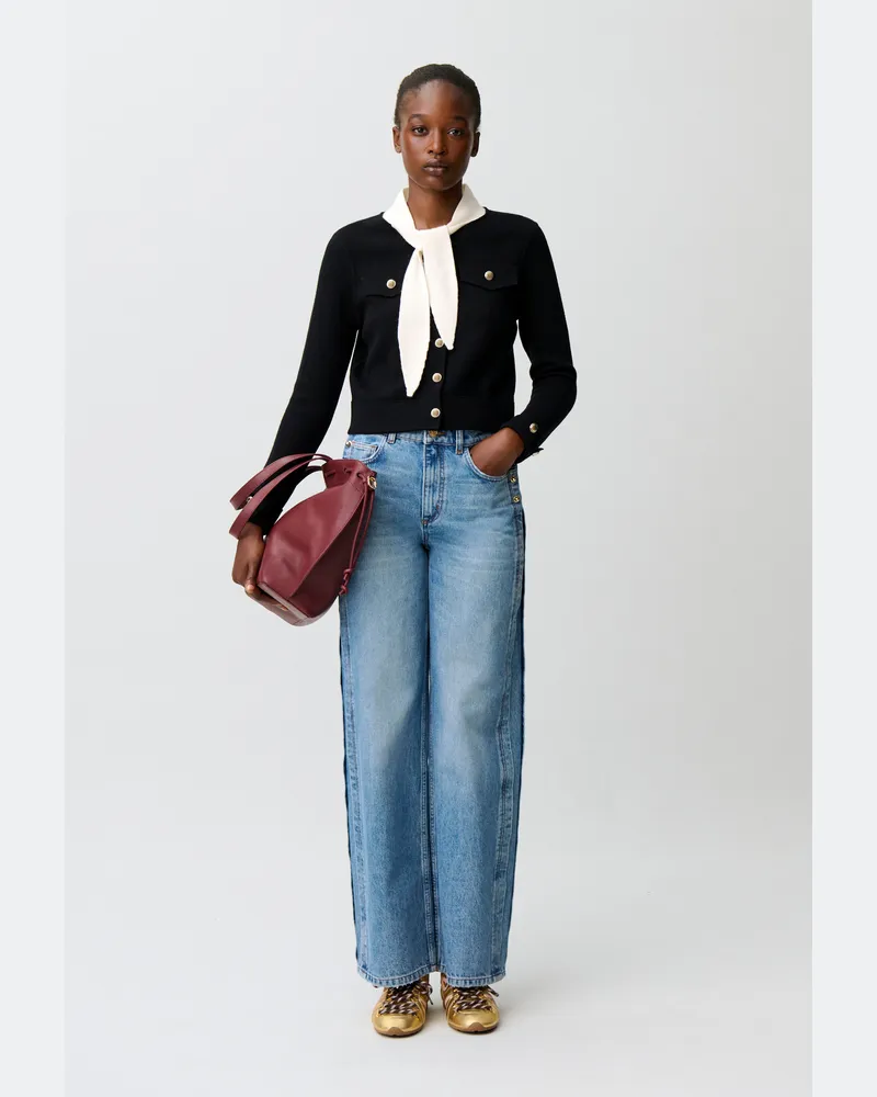 Claudie Pierlot Kurzer Strickrock Zweifarbig