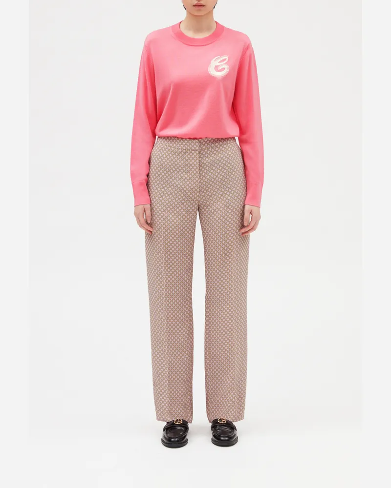 Claudie Pierlot Hose mit Printmotiv, rosa Heller