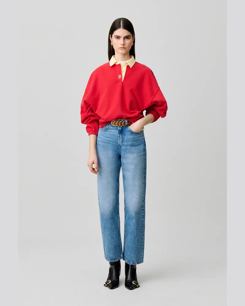 Claudie Pierlot Oversize-Sweatshirt aus Baumwolle Rot