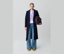 Langer zweireihiger Wollmantel