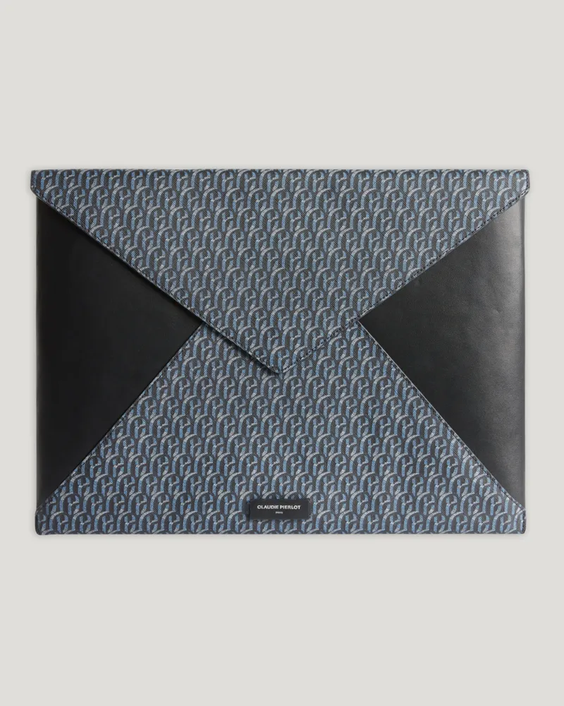 Claudie Pierlot Monogrammierte Laptoptasche Marineblau Marine
