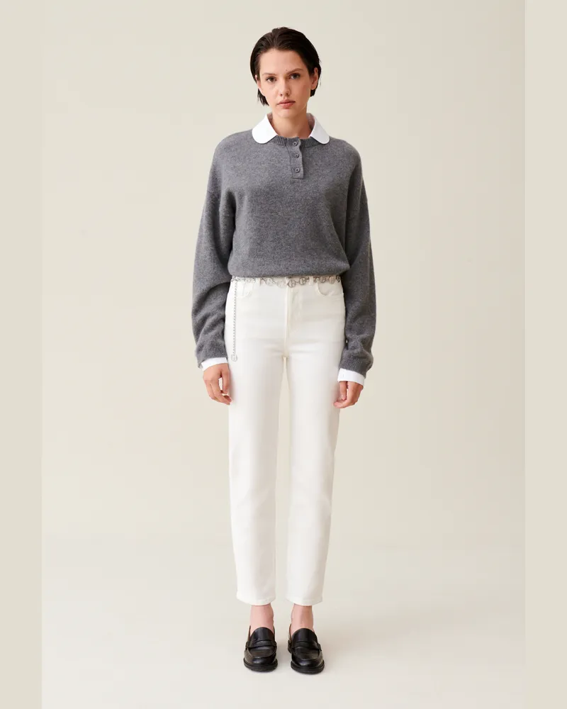 Claudie Pierlot Jeans Toto Slim 7/8 Ecru Ecru