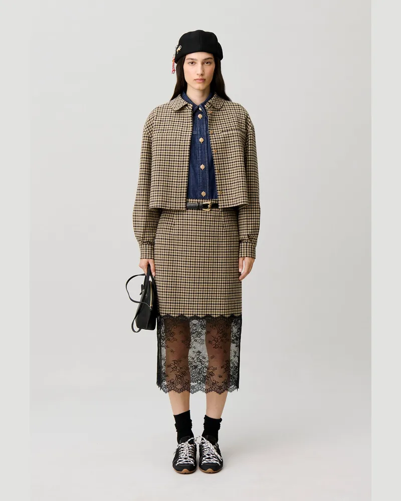 Claudie Pierlot Gerader karierter Rock Multico