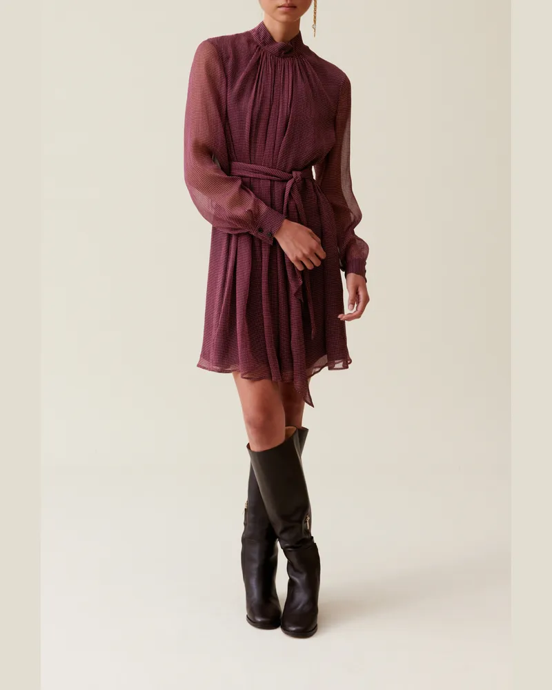 Claudie Pierlot Fließendes Kleid mit Schluppe Rosa