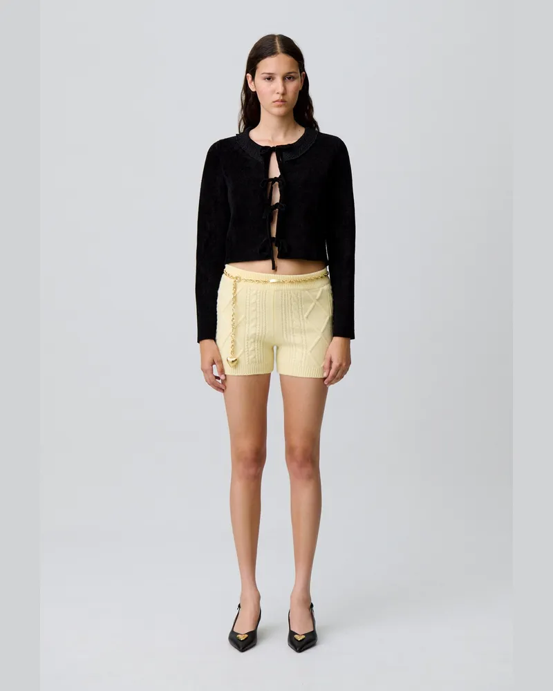 Claudie Pierlot Cardigan aus Veloursstrick Schwarz