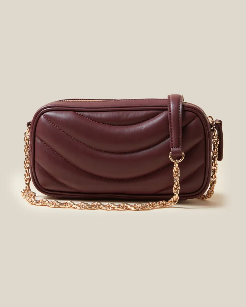 Claudie Pierlot Gesteppte Alba Ledertasche Bordeaux