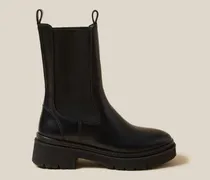 Chelsea-Boots aus schwarzem Leder