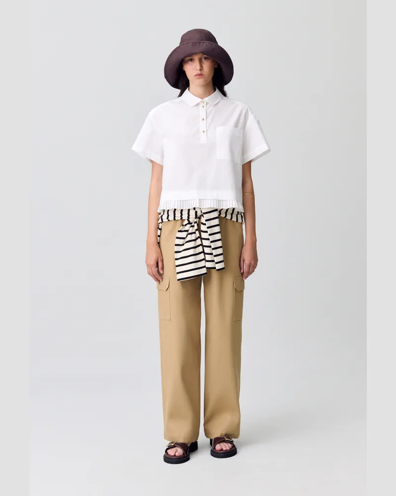 Claudie Pierlot Top mit Bubikragen Weiß