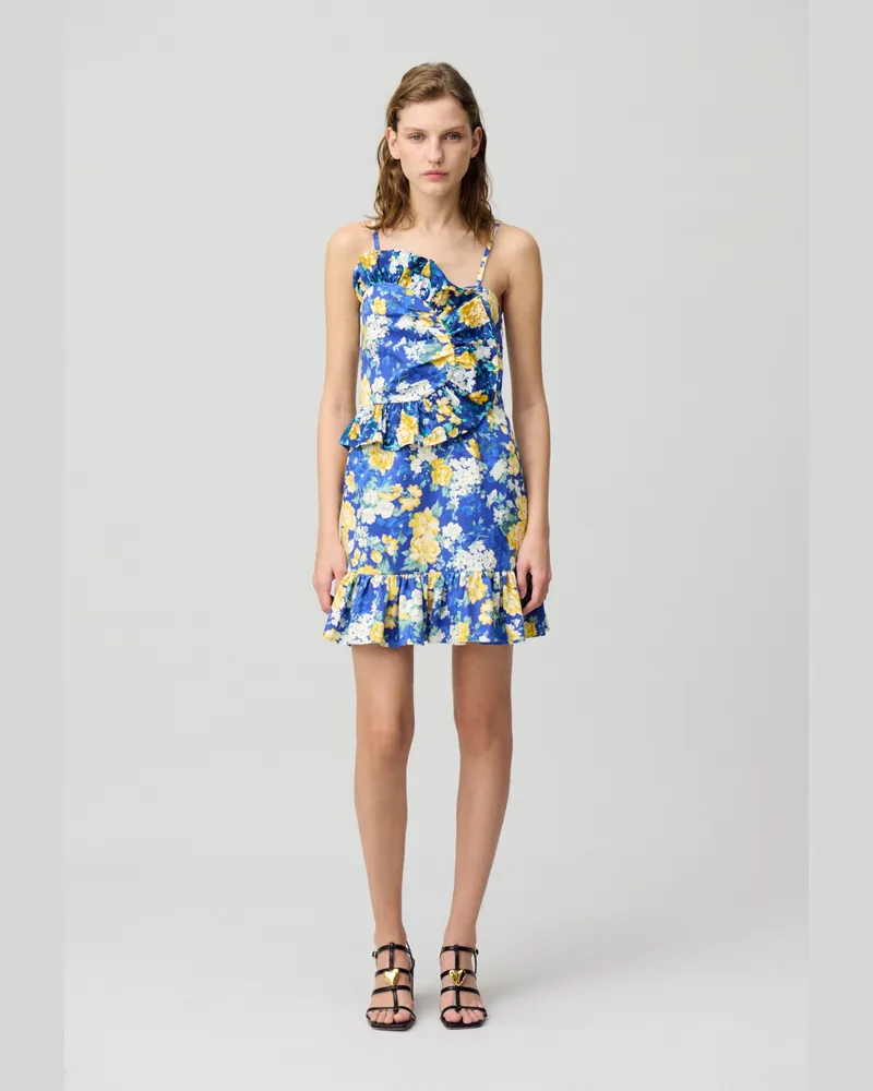 Claudie Pierlot Kurzes Kleid mit Rüschen Multico