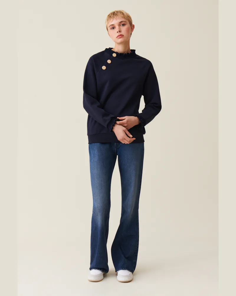 Claudie Pierlot Sweatshirt mit langen Ärmeln Marine