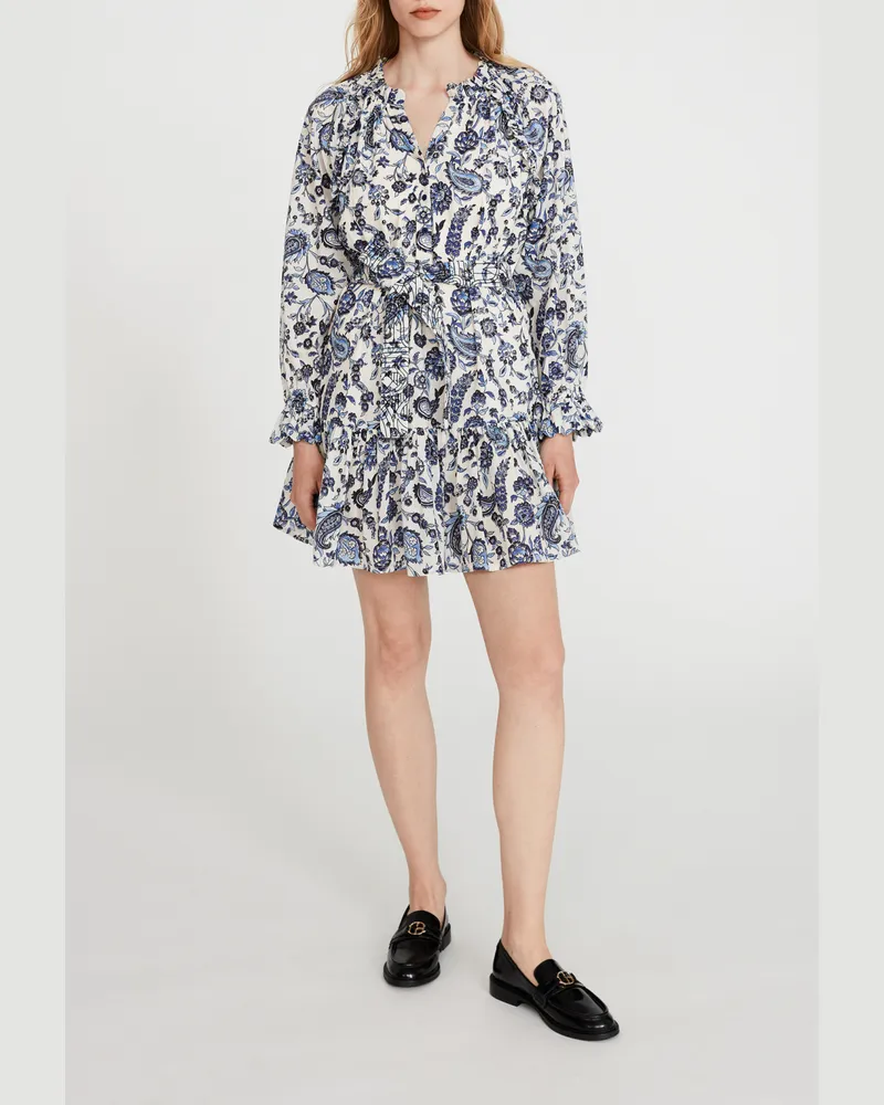 Claudie Pierlot Kleid mit Gürtel und Blumenmuster Heller