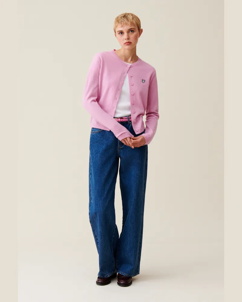 Claudie Pierlot Jean Toto Wollcardigan Blass-rosa