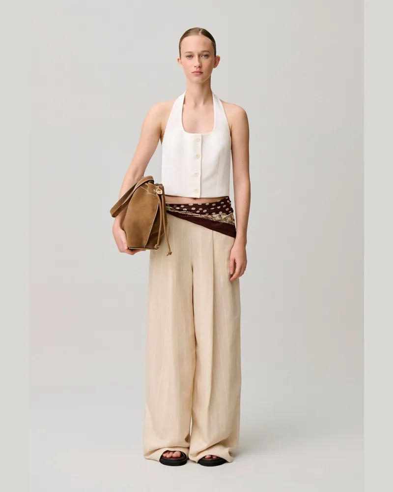 Claudie Pierlot Rückenfreier Blazer Ecru